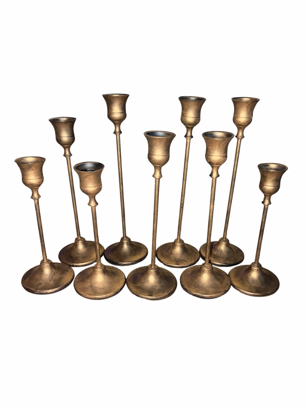 Gold Metal Taper Candle Holders Set of 8 - Home Accents